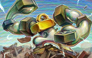 Rule 34 | arm up, bolt (hardware), electricity, evolutionary line, gen 7 pokemon, kaosu (kaosu0905), melmetal, meltan, mythical pokemon, nintendo, nut (hardware), one-eyed, pokemon, pokemon (creature), pokemon focus, pokemon tcg, second-party source, solo focus, standing