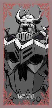 Rule 34 | armor, darkknightmon, digimon, digimon (creature), full armor, horns, sharp teeth, solo, teeth