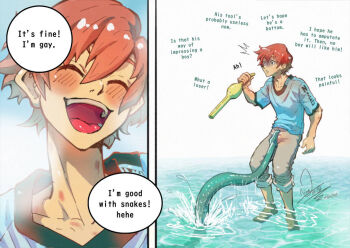 1boy bdsm biting cbt nicoaken snake water