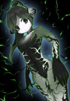 1girl bodysuit breasts charu_(saru_getchu) covered_navel highres large_breasts legs long_hair looking_at_viewer ponytail saru_getchu solo sony thick_thighs thighs