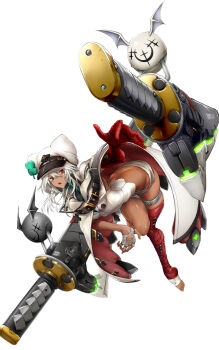 1girl ass bent_over butt_crack dark-skinned_female dark_skin groin guilty_gear guilty_gear_strive ramlethal_valentine short_shorts shorts tagme tomtom_h1
