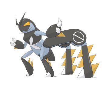 antennae claws commentary_request ewokakukaede extra_legs lokix nintendo no_humans pokemon pokemon_(creature) pokemon_focus simple_background solo v-shaped_eyes white_background