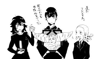 Rule 34 | 10s, 4girls, 71 (nanaichi drafting), kill la kill, matoi ryuuko, monochrome, multiple girls, tagme