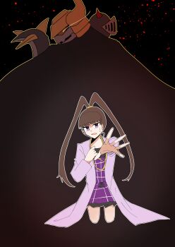 Rule 34 | absurdres, amano nene (digimon xros wars), darkknightmon, digimon, digimon xros wars, hair ornament, hairclip, highres, long hair, ponytail, split ponytail