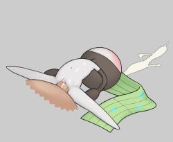 1boy 1girl all_the_way_through animated bad_anatomy black_skin blue_eyes blush breathing colored_skin cum_through flat_chest forehead_jewel full_body gen_5_pokemon green_hair grey_background hands_on_own_thighs hetero interspecies legendary_pokemon long_hair lying meloetta meloetta_(aria) mythical_pokemon navel nintendo no_feet on_back open_mouth penis pokemon pokemon_(creature) pokephilia pussy sex shiny_skin simple_background smile solo_focus sparkling_eyes spread_legs stomach_bulge sweat tearing_up throat_bulge tosx uncensored vaginal video white_skin
