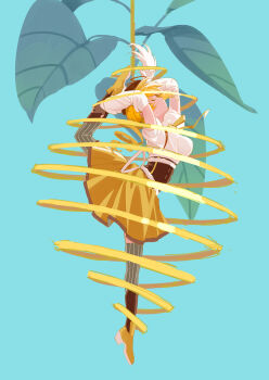1girl absurdres arms_up beret blonde_hair blue_background breasts chinese_commentary closed_eyes commentary_request detached_sleeves drill_hair fingerless_gloves flexible from_side full_body gloves hat highres holding_own_leg leaf leg_lift leg_up long_hair magical_girl mahou_shoujo_madoka_magica mahou_shoujo_madoka_magica_(anime) minisons profile ribbon shirt solo split standing standing_on_one_leg standing_split striped_clothes striped_thighhighs thighhighs tomoe_mami tomoe_mami_(magical_girl) twin_drills twintails vertical-striped_clothes vertical-striped_thighhighs white_shirt yellow_ribbon