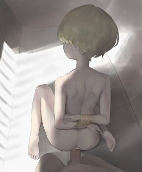 2boys absurdres ass blonde_hair highres male_focus multiple_boys shota tied yaoi