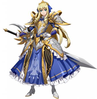 1girl aqua_eyes arm_guards armor armored_boots armored_dress blonde_hair blue_dress blue_ribbon boots breastplate christiane_(langrisser) closed_mouth dress faulds frilled_dress frills full_body game_cg gloves gold_tiara gold_trim hair_between_eyes hair_ribbon hand_on_hilt hand_on_own_hip high_heel_boots high_heels holding holding_sword holding_weapon knight langrisser langrisser_mobile langrisser_re:incarnation long_hair looking_at_viewer neck_ribbon official_art pauldrons ribbon ringlets shoulder_armor simple_background smile solo standing sword tachi-e tassets third-party_source tiara transparent_background vambraces very_long_hair warrior weapon white_boots white_gloves