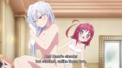 +_+ 6+girls :3 adjusting_eyewear animated anime_screenshot bare_shoulders bathroom blonde_hair blue_hair bouncing_breasts breast_envy breasts cellphone closed_eyes collarbone completely_nude convenient_arm convenient_censoring eiai_nano glasses green_eyes grey_hair hanazono_hahari hanazono_hakari highres huge_breasts inda_karane indoors kimi_no_koto_ga_dai_dai_dai_dai_daisuki_na_100-nin_no_kanojo large_breasts long_hair mature_female mole mole_on_breast mole_under_eye mother_and_daughter multiple_girls navel nude out-of-frame_censoring partially_submerged phone pink_hair red_eyes red_hair short_hair sidelocks sitting small_breasts soap_bubbles soap_censor sound sparkle sparkling_eyes stomach subtitled thighs towel towel_over_breasts video water water_censor yakuzen_kusuri yoshimoto_shizuka