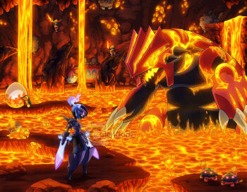 artist_name black_teeth camerupt ceruledge claws colored_teeth commentary crystal cyndaquil ditto egg english_commentary fire flame-tipped_tail flaming_eye gen_1_pokemon gen_2_pokemon gen_3_pokemon gen_4_pokemon glowing graveler groudon lava lava_bath legendary_pokemon magcargo moltres monferno nintendo nostrils open_mouth orange_eyes pokemon pokemon_(creature) pokemon_egg pokemon_focus pokemon_snap primal_groudon purple_fire rock sharp_teeth slugma spikes tail teeth thecalendork torkoal transformed_ditto watermark yellow_pupils