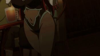 1girl animated animated_gif anime_screenshot breasts cleavage clothing_cutout curvy elbow_gloves erza_scarlet erza_scarlet_(bar_altair_waitress)_(fairy_tail) fairy_tail fairy_tail:_dragon_cry furry furry_female gloves highleg highleg_leotard huge_breasts leotard long_hair mainkore navel_cutout pantyhose playboy_bunny rabbit rabbit_girl rabbit_tail red_fur red_hair thick_thighs thighs third-party_edit transformation walking wide_hips