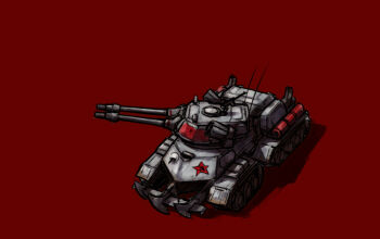 apocalypse_tank caterpillar_tracks command_&amp;_conquer command_&amp;_conquer:_red_alert command_&amp;_conquer:_red_alert_2 gun langbazi machine_gun military military_vehicle motor_vehicle no_humans red_alert_2 red_background tank vehicle_focus weapon