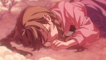 1girl animated audible_music beach braid bug butterfly gaida grass insect lying madotsuki ocean sleeping solo sound tagme underwater video waking_up yume_nikki