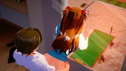 1boy 1girl 2boys 2girls 3d against_glass against_window aida_kensuke all_fours animated ass ass_focus ass_shake backboob blue_eyes blush bouncing_ass breasts brown_hair butt_crack cheating_(relationship) clothed_female_nude_male cum cum_in_pussy doggystyle draktar ejaculation erection from_above hair_ornament hetero horaki_hikari huge_ass ikari_shinji indoors koikatsu_(medium) large_breasts long_hair looking_at_another looking_back moaning multiple_boys multiple_girls neon_genesis_evangelion netorare nude open_mouth orgasm penis presenting pumping pussy school school_uniform sex sex_from_behind shirt sideboob simple_background smile souryuu_asuka_langley spread_legs straddling sweat tagme thick_thighs thighs toilet toilet_stall tokyo-3_middle_school_uniform two_side_up vaginal video window