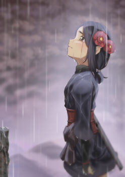 Rule 34 | 1girl, harikonoma, highres, princess principal, rain, teardrop, tears, toudou chise