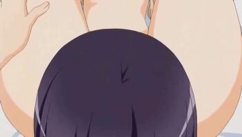 2girls animated animated_gif anime_screenshot ass bed bed_sheet black_hair blonde_hair blush breasts censored closed_eyes collarbone completely_nude convenient_censoring cunnilingus kawamura_reo legs_up licking long_hair lying medium_breasts moaning multiple_girls nipples nude on_back on_bed open_mouth oral sawaguchi_mai small_breasts solo_focus sono_hanabira_ni_kuchizuke_wo spread_legs yuri