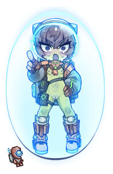 1girl @_@ alien boots breasts brown_hair cleft_of_venus colored_nipples colored_pussy colored_skin creature_and_personification crossed_bangs detached_sleeves energy_barrier fang full_body gloves green_skin grey_sleeves hair_between_eyes hand_on_own_hip helmet knee_boots long_sleeves looking_at_viewer martian_officer navel nipples no_nose nyong_nyong open_mouth orange_boots orange_gloves personification puffy_long_sleeves puffy_sleeves purple_nipples purple_pussy pussy reference_inset short_hair simple_background small_breasts solo space_helmet standing terraria thigh_strap tsurime uncensored v-shaped_eyebrows white_background
