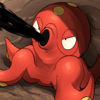 Rule 34 | absurdres, colored skin, gen 2 pokemon, highres, ink, nintendo, no humans, octillery, octopus, pokemon, pokemon (creature), red skin, solo, spicyichizo