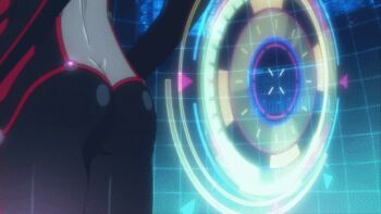 10s 1girl animated animated_gif anime_screenshot ass ass_press bodysuit bouncing_ass butt_crack female_focus glowing guilty_crown jiggle non-web_source screen shaking solo tsugumi_(guilty_crown)