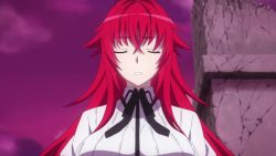 1boy 1girl animated anime_screenshot audible_music audible_speech blue_eyes blush bouncing bouncing_breasts bra breast_poke breasts english_audio high_school_dxd high_school_dxd_hero highres hyoudou_issei large_breasts long_hair music nipples outdoors passione_(company) poking red_hair rias_gremory smile solo_focus sound tagme third-party_edit underwear undressing very_long_hair video