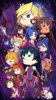 1boy 6+girls :&lt; :3 :o ahegao aishuu_hebiko akiyama_rinko alternate_costume androgynous avengers:_endgame avengers_(series) blonde_hair blush blush_stickers bodysuit breasts cat chibi clothes_lift crossdressing crossdressing_(mtf) curvy dark-skinned_female dark_skin embarrassed evil_smile felicia_(taimanin_kurenai) full_body glowing glowing_eyes green_eyes hair_ribbon high_ponytail highleg highleg_leotard holding holding_sword holding_weapon igawa_asagi igawa_sakura ingrid_(taimanin_asagi) kamimura_maika kneeling leotard lilith-soft long_hair marvel mizuki_yukikaze multiple_girls obo_cat official_alternate_costume official_art official_wallpaper onizaki_kirara parody pointy_ears ponytail pun purple_bodysuit red_eyes ribbon shinganji_kurenai shiny_clothes short_hair siblings sisters skirt skirt_lift smile standing stuffed_animal stuffed_toy sword taimanin_(series) taimanin_asagi taimanin_rpgx taimanin_yukikaze taimanun tears tentacles thong thong_leotard trap twintails two_side_up uehara_shikanosuke v wavy_mouth weapon yatsu_murasaki