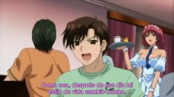 animated ass bouncing_breasts breasts cleavage cosplay_roshutsu_kenkyuukai cum cum_in_mouth cum_on_body cum_on_upper_body ejaculation hinata_aya interracial large_breasts lowres sex sound spanish_text subtitled tagme video