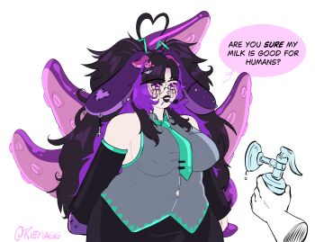 Rule 34 | ahoge, alternate costume, belly, black lips, breasts, choker, chubby body, cleavage, collar, cosplay, goth bunny, goth fashion, goth vtuber, gothbunny, gothybunz, hatsune miku, jacket, jewelry, large breasts, legs, lipstick, makeup, meme, miku cosplay, navel, piercing, rabbit, rabbit ears, riemago, runny makeup, stitched leg, stitches, sweater, tentacle tail, tentacles, text focus, thick thighs, thighs, vocaloid, vocaloid outfit