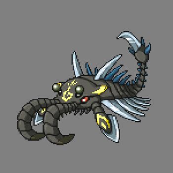 anomalocarimon anomalocaris digimon_world_3 exoskeleton gamer5020 grey_background red_eyes tail