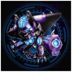 1other aegisdramon animated digimon digimon_(creature) dragon gun original other_focus solo spaceship spikes tail video weapon