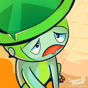 artist_name beak gen_3_pokemon highres lombre nintendo no_humans novaswarm pokemon pokemon_(creature) sad sitting solo tile_floor tiles