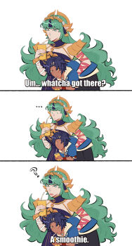 cai_(fire_emblem) cupofcolors fire_emblem fire_emblem:_fortune&#039;s_weave fire_emblem:_three_houses meme nintendo smoothie sothis_(adult)_(fire_emblem) sothis_(fire_emblem) tagme whatcha_got_there?_(meme)