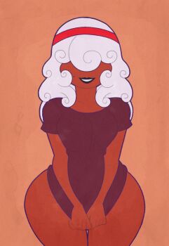 1girl bottomless breasts collarbone commentary commission english_commentary highres kinggargantuas large_variant_set no_panties no_pants short_sleeves solo variant_set ych_commission