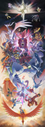 1boy absurdres arceus artist_name ash_ketchum baseball_cap black_hair blue_shorts blue_vest celebi commentary_request darkrai dated deoxys deoxys_(normal) dialga diancie duplicate english_text entei flying gen_1_pokemon gen_2_pokemon gen_3_pokemon gen_4_pokemon gen_5_pokemon gen_6_pokemon gen_7_pokemon gen_8_pokemon genesect giratina group_picture hat highres ho-oh hoopa hoopa_(unbound) jirachi keldeo keldeo_(ordinary) latias latios legendary_pokemon lugia magearna magearna_(normal) manaphy mei_ford mew_(pokemon) mewtwo mythical_pokemon nintendo palkia pikachu pixel-perfect_duplicate pointing pointing_up pokemon pokemon_(anime) pokemon_(creature) pokemon_journeys reshiram riding riding_pokemon shaymin shaymin_(sky) shirt shorts spiked_hair star_(sky) vest victini volcanion white_shirt zarude zekrom zeraora