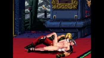 1boy 1girl anal animated animated_gif defeated_heroin defeated_villainess kagura_chizuru m.u.g.e.n nipples nude priestess rugal_bernstein sex sex_from_behind snk spooning the_king_of_fighters the_king_of_fighters_&#039;98