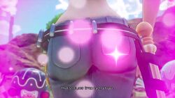 3d animated ass ass_focus bare_arms bare_shoulders belt bikini bikini_top_only breasts brown_eyes cleavage cloud curvy denim grass high_heels huge_ass island jeans large_breasts legs long_hair monster nami_(one_piece) nami_(one_piece)_(return_to_sabaody) one_piece one_piece:_odyssey orange_hair outdoors pants rock sky stomach swimsuit underboob video wide_hips