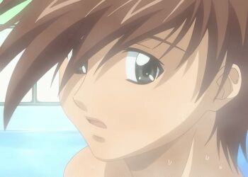 animated animated_gif bathroom breasts brown_hair sakuraba_kotaro sakuraba_minato towel tsuma_tsuma