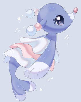 alternate_color animal_focus blue_background blue_eyes brionne commentary_request gen_7_pokemon iwasi_29 nintendo no_humans pokemon pokemon_(creature) sea_lion shiny_pokemon snout star_(symbol) tail