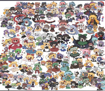 6+girls ;d ^_^ aki_minoriko aki_shizuha alice_margatroid alice_margatroid_(pc-98) anchor_symbol animal_ears apron asakura_rikako asymmetrical_footwear bakebake_(touhou) bat_wings bird_wings black_hair black_hat black_shirt blonde_hair blue_dress blue_eyes blue_hair blue_hat blue_kimono blue_shirt blue_skirt book bow brown_dress brown_hat bucket butterfly_wings cape capelet cat cat_ears cat_girl cat_tail chen cirno closed_eyes clownpiece commentary cowboy_hat daiyousei doremy_sweet dress earmuffs ebisu_eika elis_(touhou) ellen_(touhou) elly_(touhou) eternity_larva everyone fedora flandre_scarlet flat_cap frilled_shawl frills fujiwara_no_mokou futatsuiwa_mamizou gengetsu_(touhou) ghost glasses goutokuji_mike green_bow green_eyes green_hair green_hat green_skirt grey_hair hair_bobbles hair_bow hair_ornament hair_ribbon hairband hakurei_reimu haniyasushin_keiki hat hata_no_kokoro heart hecatia_lapislazuli hieda_no_akyuu highres hijiri_byakuren himekaidou_hatate himemushi_momoyo hinanawi_tenshi horikawa_raiko horns hoshiguma_yuugi houjuu_nue houraisan_kaguya ibuki_suika iizunamaru_megumu imaizumi_kagerou inaba_tewi insect_wings inubashiri_momiji izayoi_sakuya japanese_clothes joutouguu_mayumi junko_(touhou) kaenbyou_rin kagiyama_hina kaku_seiga kamishirasawa_keine kana_anaberal karakasa_obake kasodani_kyouko kawashiro_nitori kazami_yuuka kazami_yuuka_(pc-98) kicchou_yachie kijin_seija kimono kirisame_marisa kishin_sagume kisume kitashirakawa_chiyuri kochiya_sanae komakusa_sannyo komano_aunn komeiji_koishi komeiji_satori konngara_(touhou) konpaku_youmu kotohime_(touhou) kudamaki_tsukasa kumoi_ichirin kurodani_yamame kurokoma_saki kurumi_(touhou) kuuinusuki letty_whiterock lily_white long_hair luna_child lunasa_prismriver lyrica_prismriver mai_(touhou) maid maid_headdress maribel_hearn matara_okina medicine_melancholy meira_(touhou) merlin_prismriver mima_(touhou) mimi-chan mismatched_footwear mitsugashira_enoko miyadeguchi_mizuchi miyako_yoshika mizuhashi_parsee mob_cap mononobe_no_futo moriya_suwako motoori_kosuzu mouse_ears mouse_girl mugetsu_(touhou) multicolored_hair multicolored_skirt multiple_girls multiple_tails murasa_minamitsu musical_note mystia_lorelei nagae_iku nazrin nippaku_zanmu nishida_satono niwatari_kutaka okazaki_yumemi okunoda_miyoi one_eye_closed one_side_up oni onozuka_komachi open_mouth orange_shirt orange_skirt orb pants pink_hair pink_hat pink_skirt plaid_clothes plaid_skirt pointy_hair pom_pom_(clothes) power_item_(touhou) purple_hair purple_hat raccoon_ears raccoon_girl radiation_symbol red_bow red_cape red_capelet red_eyes red_hair red_hairband red_hat red_horns red_pants red_skirt reisen_(touhou_bougetsushou) reisen_udongein_inaba reiuji_utsuho remilia_scarlet ribbon ringo_(touhou) rumia ruukoto saigyouji_yuyuko sailor_hat sakata_nemuno sara_(touhou) sariel_(touhou) scroll scythe seiran_(touhou) sekibanki shameimaru_aya shawl shiki_eiki shinki_(touhou) shirt short_hair simple_background single_horn skirt smile soga_no_tojiko son_biten split-color_hair star_sapphire streaked_hair sukuna_shinmyoumaru sunny_milk suspenders tail tamatsukuri_misumaru tatara_kogasa tate_eboshi teireida_mai tenkajin_chiyari tenkyuu_chimata tokin_hat toramaru_shou touhou touhou_(pc-98) toutetsu_yuuma toyosatomimi_no_miko triangular_headpiece tsukumo_benben tsukumo_yatsuhashi two_side_up two_tails ufo umbrella usami_renko usami_sumireko ushizaki_urumi wakasagihime watatsuki_no_toyohime watatsuki_no_yorihime white_apron white_background white_cape white_capelet white_dress white_hair white_hat white_shirt wings wolf_ears wolf_girl wriggle_nightbug yagokoro_eirin yakumo_ran yakumo_yukari yamashiro_takane yasaka_kanako yatadera_narumi yellow_shirt yin_yang yin_yang_orb yomotsu_hisami yorigami_jo'on yorigami_shion yuki_(touhou) yumeko_(touhou) yuugenmagan