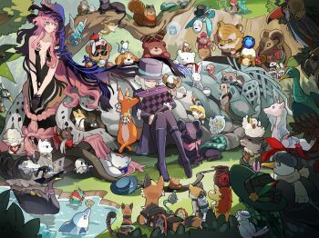 2girls 37_(reverse:1999) absurdres aleph_(reverse:1999) an-an_lee animal animalization anjo_nala apple apple_(reverse:1999) arctic_fox argus_(reverse:1999) avgust_(reverse:1999) balloon_party barbara_(reverse:1999) barcarola_(reverse:1999) bare_arms bare_shoulders beagle bear bird bkornblume black_cat black_coat black_hands black_pants black_veil blonney blue_eyes blue_hat blue_veil boater_hat boots buddy_fairchild bunny_bunny_(reverse:1999) calico_(pattern) calico_cat carbuncle_(reverse:1999) cat chameleon charlie_(reverse:1999) chimera closed_eyes closed_mouth coat colored_extremities creature crocodilian deer diggers_(reverse:1999) dog dolphin dress druvis_iii duck eagle eagle_(reverse:1999) egyptian_plover erick_(reverse:1999) eternity_(reverse:1999) ezra_theodore fennec_fox fish flutterpage flying_squirrel food fox frog fruit galaxy getian_(reverse:1999) goat green_hat grey_hair greyhound hair_bun hat highres hippocamp hissabeth holding holding_suitcase horropedia horse hugging_object isolde_(reverse:1999) j_(reverse:1999) jessica_(reverse:1999) jiu_niangzi kaalaa_baunaa kakania_(reverse:1999) kanjira kiperina knees_to_chest la_source_(reverse:1999) leilani_(reverse:1999) liang_yue_(reverse:1999) lilya_(reverse:1999) lion_cub loggerhead_(reverse:1999) long_hair looking_at_another lopera_(reverse:1999) marcus_(reverse:1999) mask matilda_bouanich medicine_pocket meerkat melania_(reverse:1999) mercuria_(reverse:1999) mondlicht_(reverse:1999) mouse_(animal) ms._newbabel multiple_girls name_day_(reverse:1999) nautika_(reverse:1999) noire_(reverse:1999) outdoors pants parrot peacock pingfan_de_mao pink_hair platypus plunging_neckline polar_bear prairie_dog purple_boots purple_hat raccoon recoleta_(reverse:1999) regulus_(reverse:1999) reverse:1999 seagull shamane sheep single_side_bun sitting sleeping sleeveless sleeveless_dress smile snake sonetto_(reverse:1999) sotheby spathodea_(reverse:1999) squirrel strapless strapless_dress suitcase sunglasses terrier_(dog) the_fool_(reverse:1999) tiger tit_(bird) tooth_fairy_(reverse:1999) toucan tree ttt_(reverse:1999) tuesday_(reverse:1999) twins_sleep two-tone_veil unicorn veil vertin_(reverse:1999) very_long_hair vila_(reverse:1999) voyager_(reverse:1999) water willow_(reverse:1999) windsong_(reverse:1999) x_(reverse:1999) yenisei_(reverse:1999) zima_(reverse:1999)