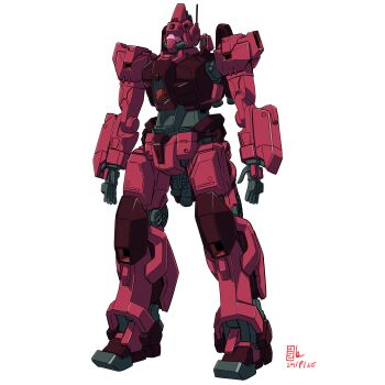 2025 absurdres alternate_universe colored_lineart commentary_request dated galbaldy_beta gundam gundam_gquuuuuux highres machinery mecha mecha_focus mobile_suit no_humans original pravin_rao_santheran radio_antenna red_visor redesign robot science_fiction signature titans_(gundam) white_background yamashita_ikuto_(style) zeta_gundam