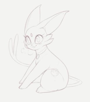 Rule 34 | 1girl, :3, aftersex, animal collar, animal focus, animal sexualization, blush, breath, collar, cum, cum in pussy, espeon, fangs, female focus, forehead jewel, forked tail, from side, full body, gen 2 pokemon, grey background, greyscale, happy, kekitopu, light blush, looking at viewer, monochrome, nintendo, open mouth, pokemon, pokemon (creature), simple background, sitting, sketch, skin fangs, smile, solo, tail, uterus, wide-eyed, x-ray