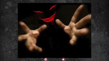 abduction as109 back_alley blurry depth_of_field grin highres kidnapping reaching red_eyes shoujo_to_ura_roji smile smirk