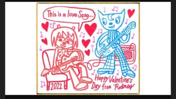 2girls english_text furry highres katy_kat lammy_(um_jammer_lammy) multiple_girls official_art parappa_the_rapper rodney_greenblat smile um_jammer_lammy yuri