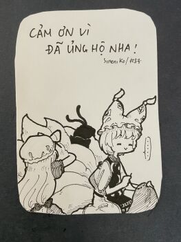 Rule 34 | ..., 3girls, :>, = =, bow, cat tail, chen, closed mouth, commentary, commentary request, dress, english commentary, hair bow, hat, hat ribbon, highres, holding sewing needle, hugging tail, long hair, mixed-language commentary, mob cap, multiple girls, multiple tails, needle, photo (medium), ribbon, sewing, sewing needle, short hair, sitting, smile, spoken ellipsis, suteruko, tabard, tail, touhou, traditional media, translated, two tails, very long hair, vietnamese text, yakumo ran, yakumo yukari
