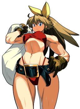 1girl blue_eyes brown_hair highres m.u.g.e.n oggy_(oggyoggy) original ponytail ryuko_(oggyoggy)