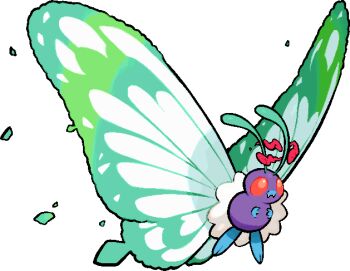 antennae bug butterfree commentary_request dynamax fangs full_body gen_1_pokemon gigantamax gigantamax_butterfree insect_wings kawaanago nintendo no_humans pokemon pokemon_(creature) pokemon_focus red_clouds red_eyes solo transparent_background wings