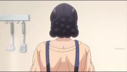 Rule 34 | 1girl, animated, ass, black hair, bottomless, censored, chopping, cooking, cooking pot, from behind, fujiwara mitsue, highres, ikusei, sound, tagme, video