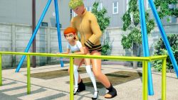 1boy 1girl 3d age_difference anal animated ben_10 bent_over blonde_hair bottomless clothed_sex crossover earrings flat_chest from_below from_side full_body functionally_nude green_eyes gwen_tennyson hair_ornament hairclip hetero high_heels highres jewelry loli multiple_views naruto_(series) nipples orange_hair outdoors penis playground ponchi pussy sex sex_from_behind shoes short_hair size_difference sound stomach_bulge swept_bangs swing tagme thighhighs torso_grab uzumaki_naruto vaginal video white_thighhighs