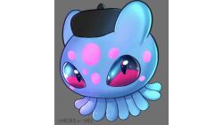 animated blue_sclera circle colored_sclera digimon hat jellyfish looking_at_viewer multicolored_sclera pink_sclera puyoyomon tentacles video