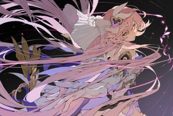 Rule 34 | 1girl, black shorts, bustier, closed mouth, cowboy shot, dark background, elbow gloves, elysia (herrscher of human: ego) (honkai impact), elysia (honkai impact), from behind, gloves, hair ornament, head tilt, heart, highres, honkai (series), honkai impact 3rd, long hair, micro shorts, outstretched arm, pink eyes, pink hair, pointy ears, shirt, shorts, smile, solo, straight hair, very long hair, white bustier, white gloves, white shirt, yuirua55234